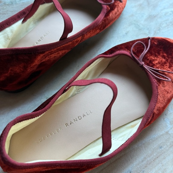 Loeffler Randall Leonie Velvet Ballet Flats in Spice - Picture 2 of 4